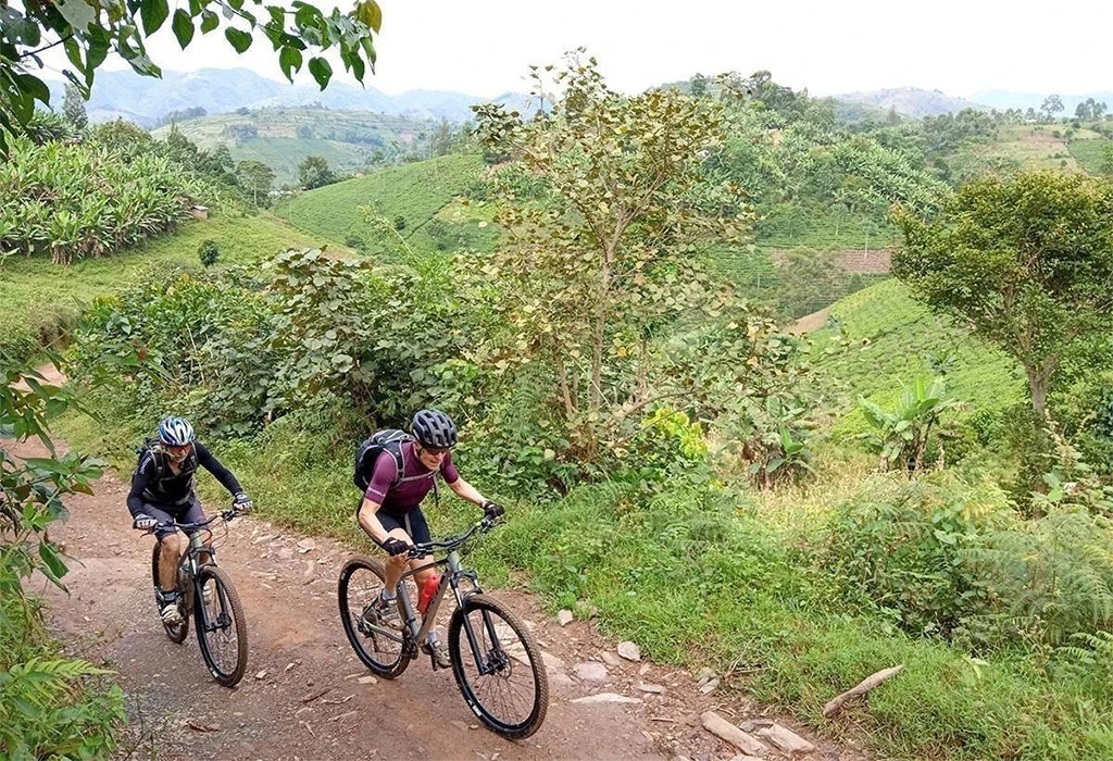 Mountain Biking around Lake Mutanda